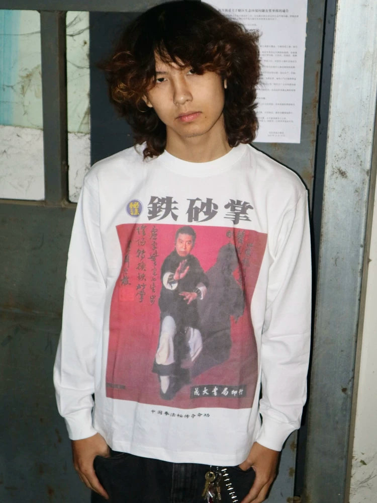 OXXO Retro Iron Sand Palm Printing Casual Long Sleeve