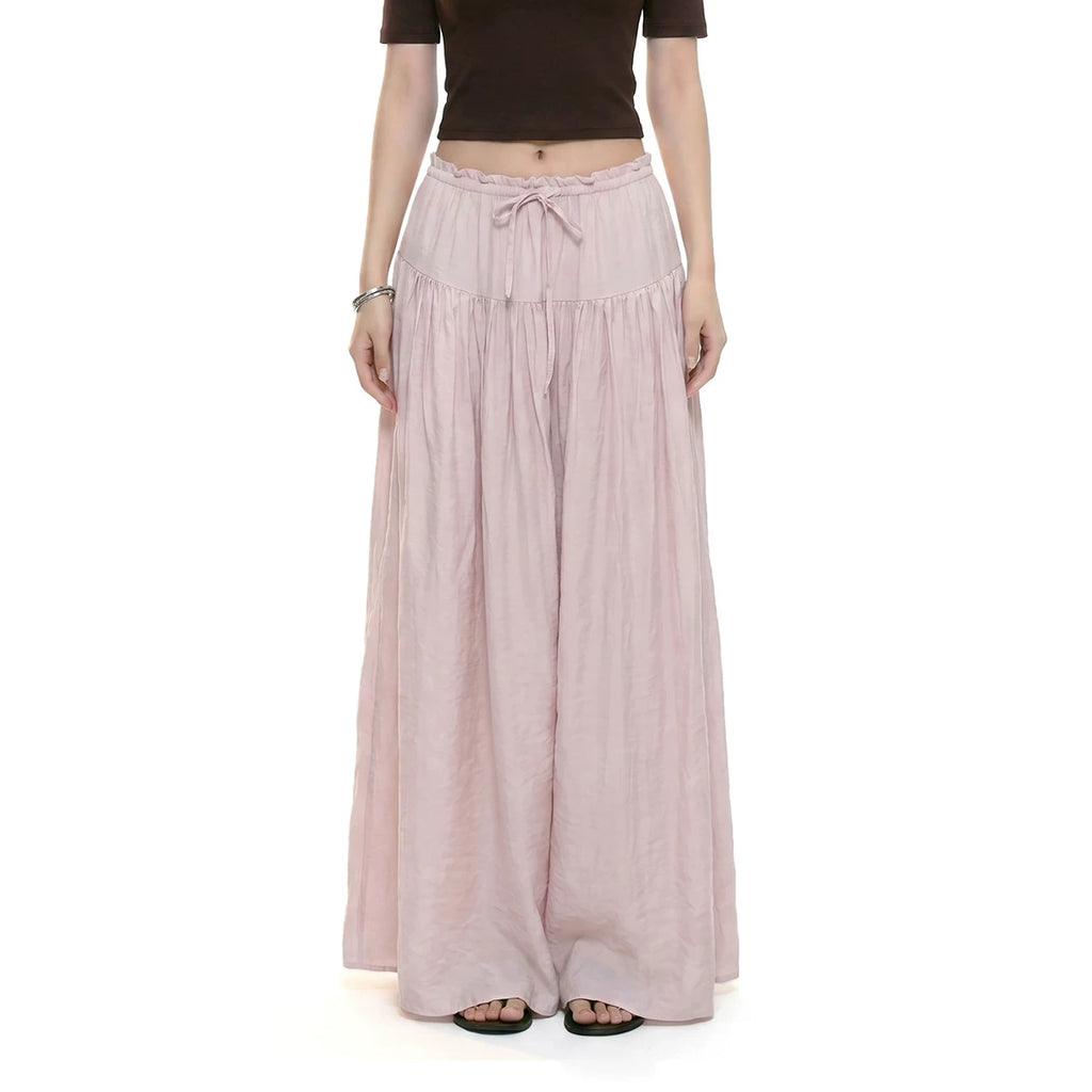 WITHMIN Low-rise Slim Pleated Wide-leg Pants