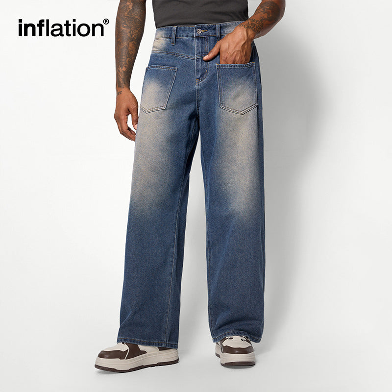 INF front pocket wide-leg jeans