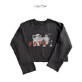 CENSMADE Retro Portrait Print Loose Sweater