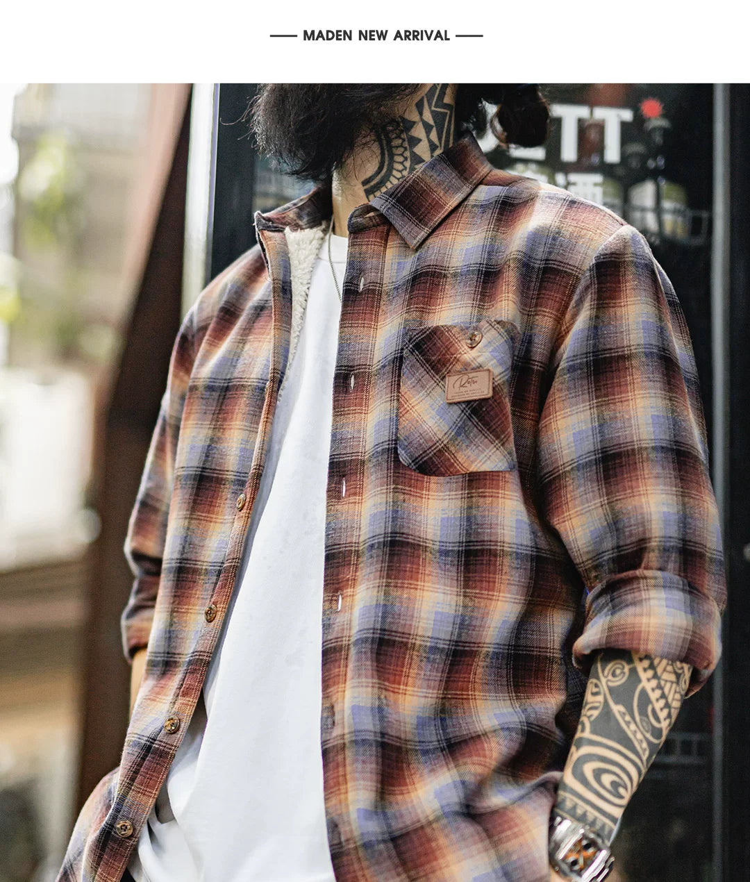 Madden Retro Plaid Fleece Thickened Jacket