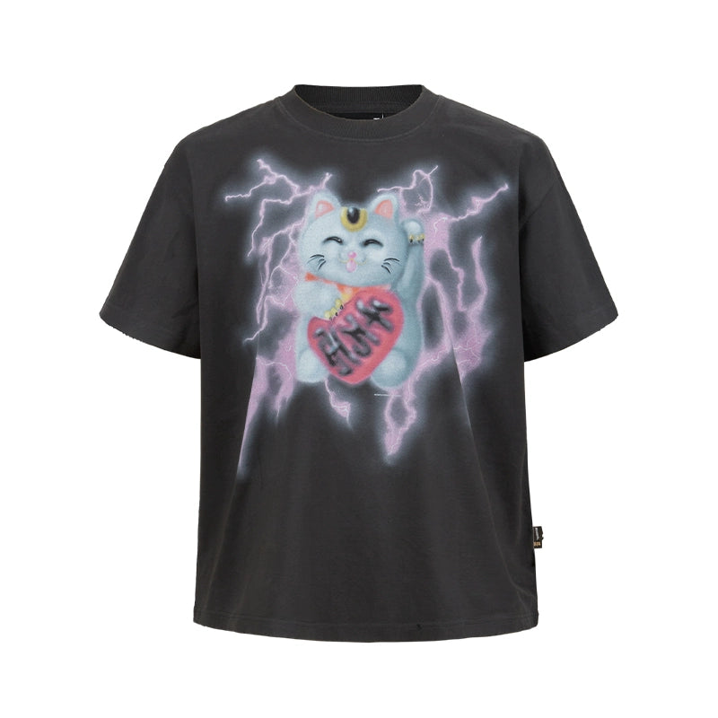 Remedy Thunderbolt Lucky Cat Loose Tee