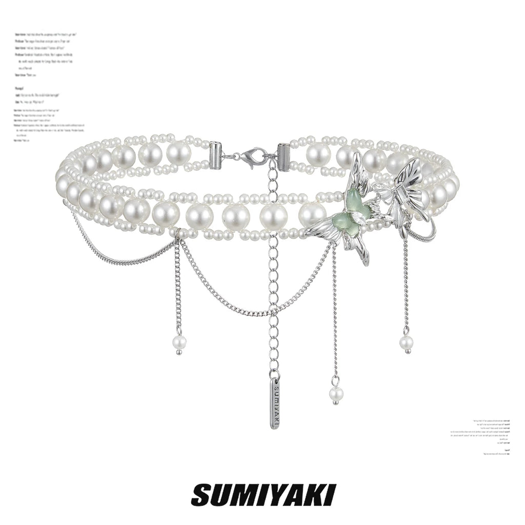 SUMIYAKI Butterfly Pearl Clavicle Chain