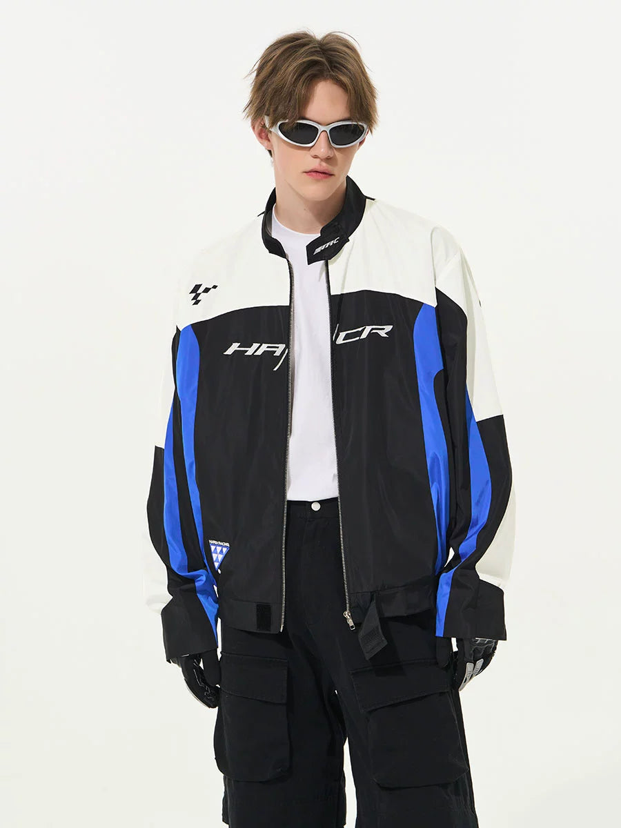 Harshandcruel Racing Embroidered Stand-up Collar Jacket