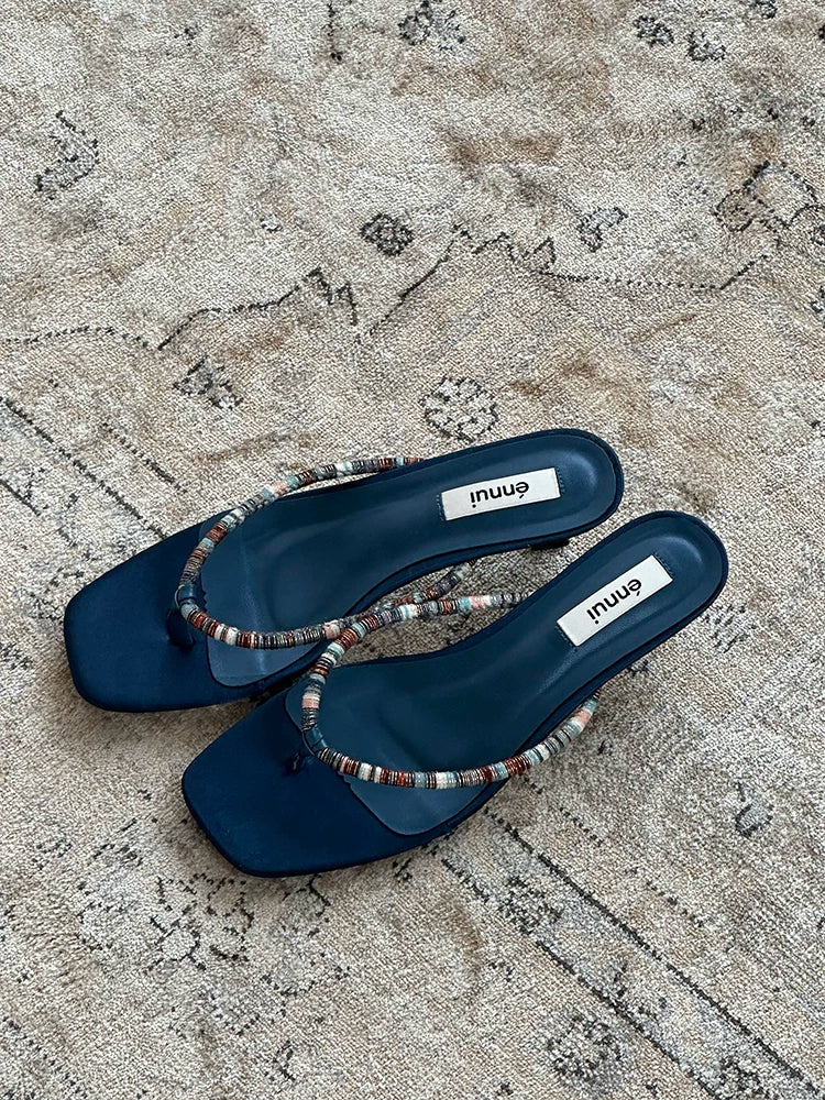ENNUI Retro Versatile Lazy Low-heeled Sandals