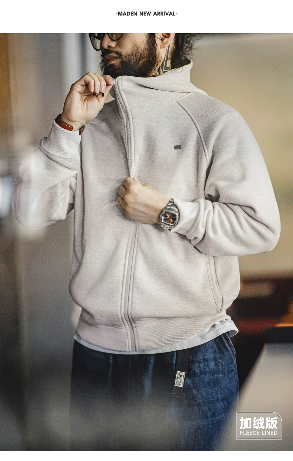 Madden Casual Hooded Fleece Cardigan Sweater