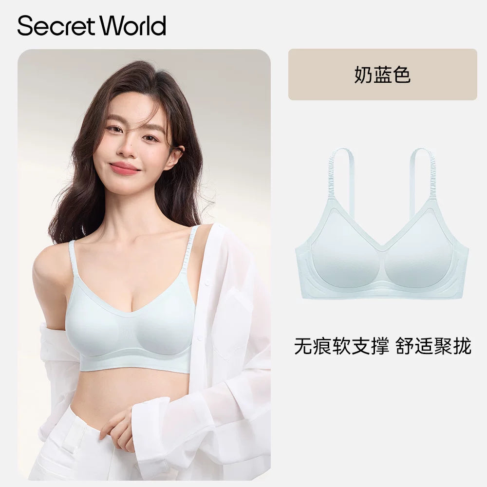 SecretWorld Breathable Non-Marking Spaghetti Strap Bra