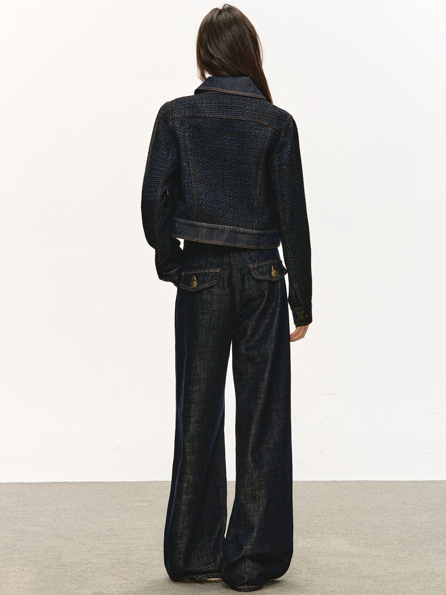 Anna Aneae Wool Xiaoxiangfeng Denim Jacket Set