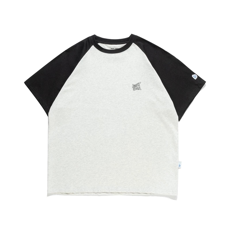 BENT IDEA Retro Color Matching Shoulder Casual Tee