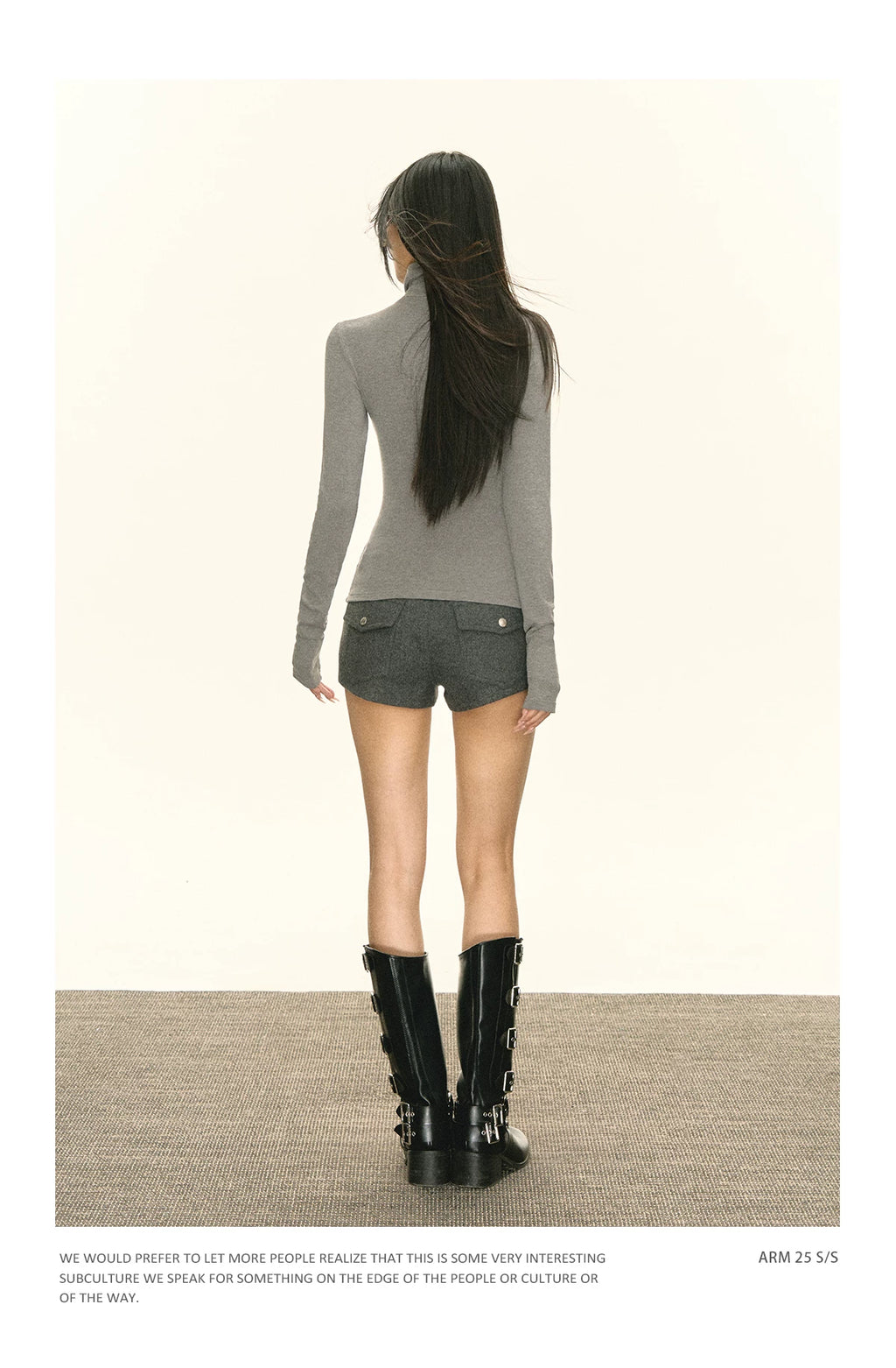 Ariseism Vintage Slim Fit Half Turtleneck Hot Diamond Long Sleeves