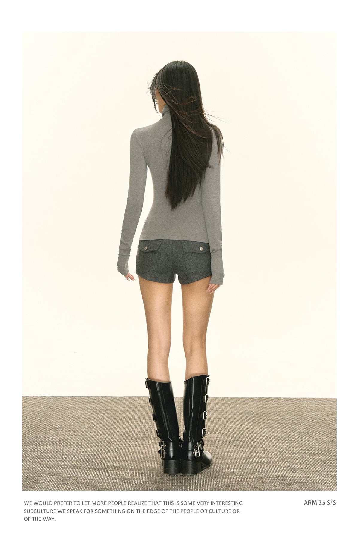 Ariseism Vintage Slim Fit Half Turtleneck Hot Diamond Long Sleeves