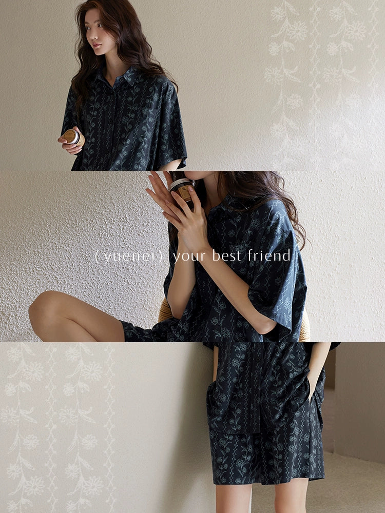Yuenei Old Money Style Casual Home Pajamas