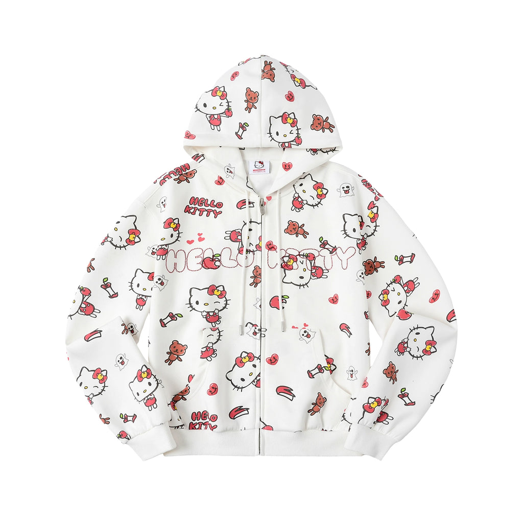 WHOOSIS Hot Diamond Full Print Casual Zipper Jacket