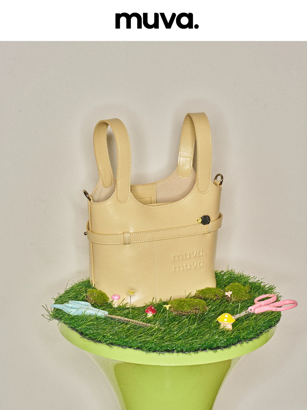 MUVA Leather Commuter Premium Sense Lazy Bucket Bag