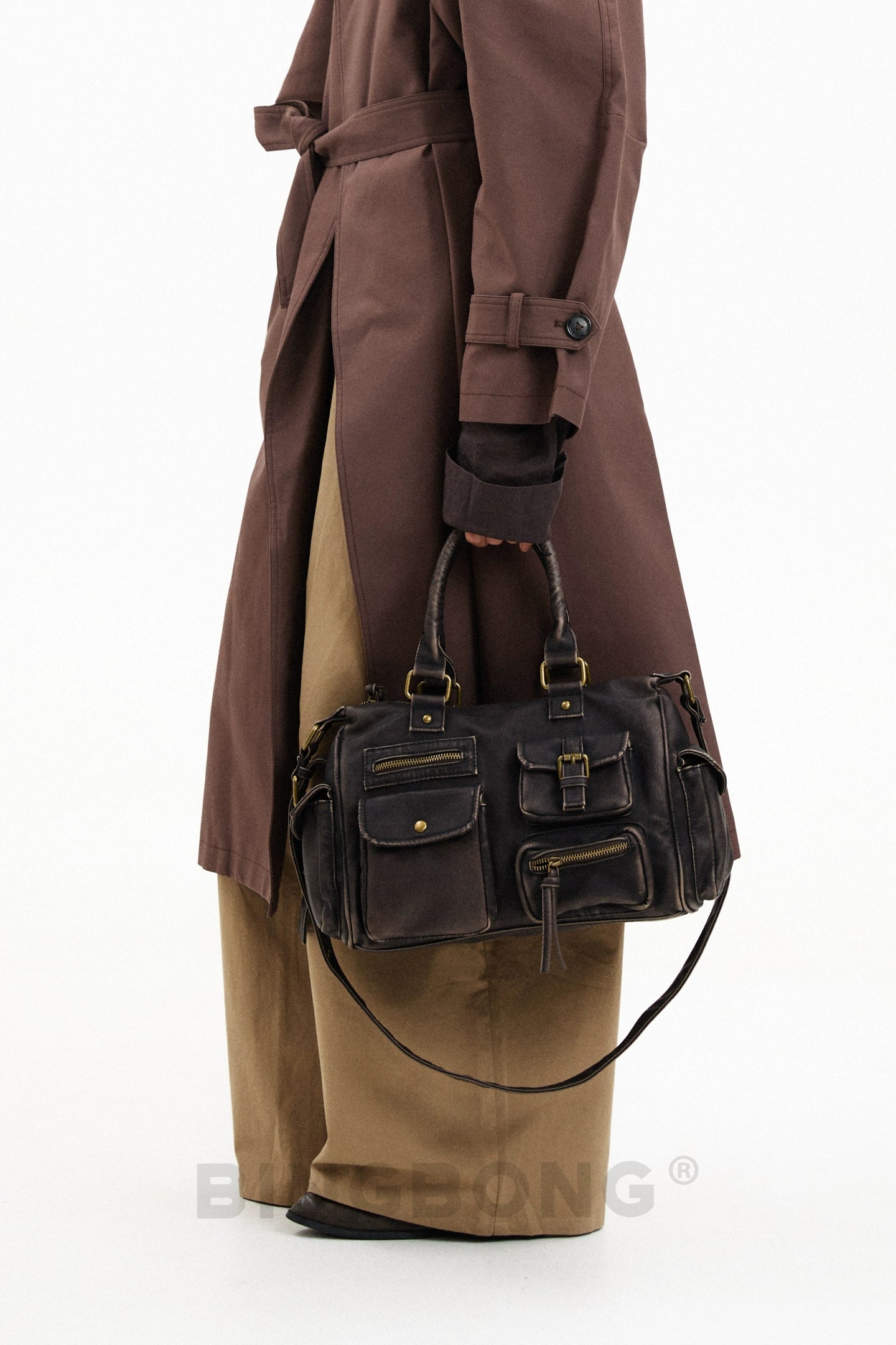 BINGBONG Retro Commuter Large Capacity Shoulder Messenger Bag