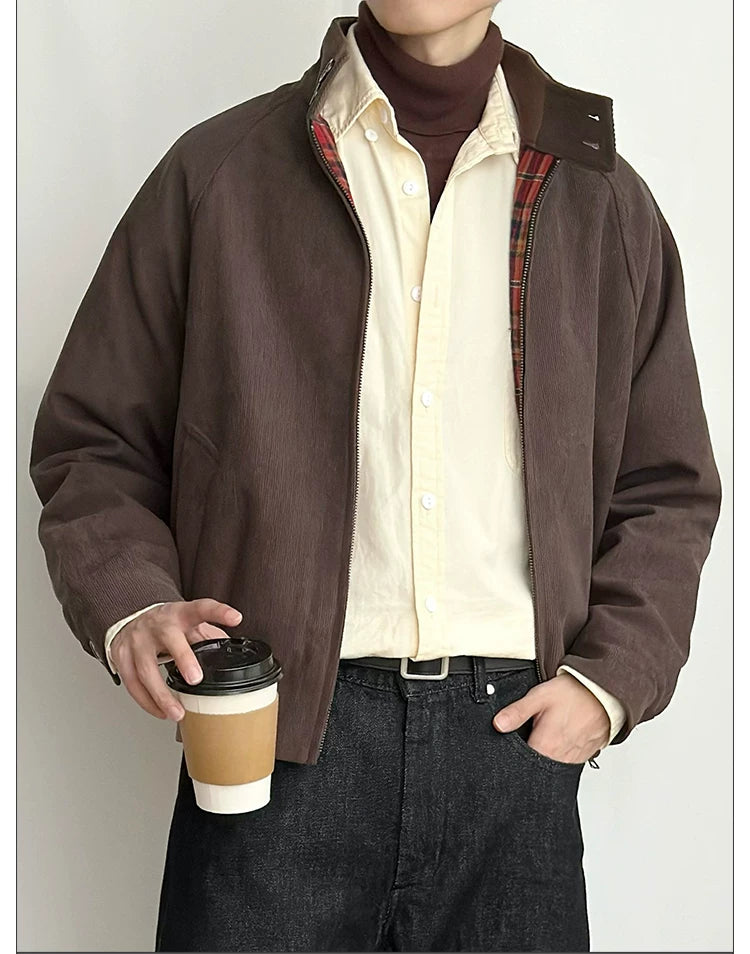 Stay the Night Corduroy Stand Collar Jacket