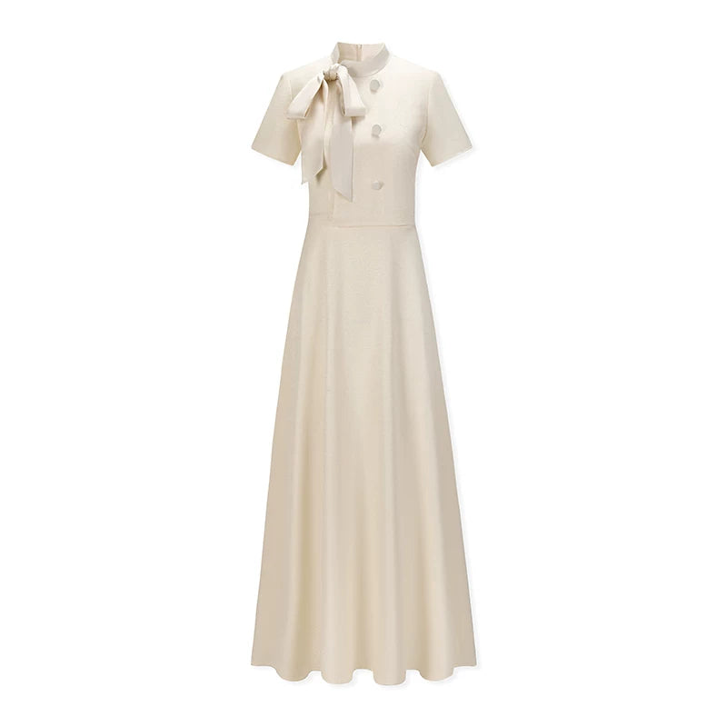 ZIHE Bow Temperament Waist Dress