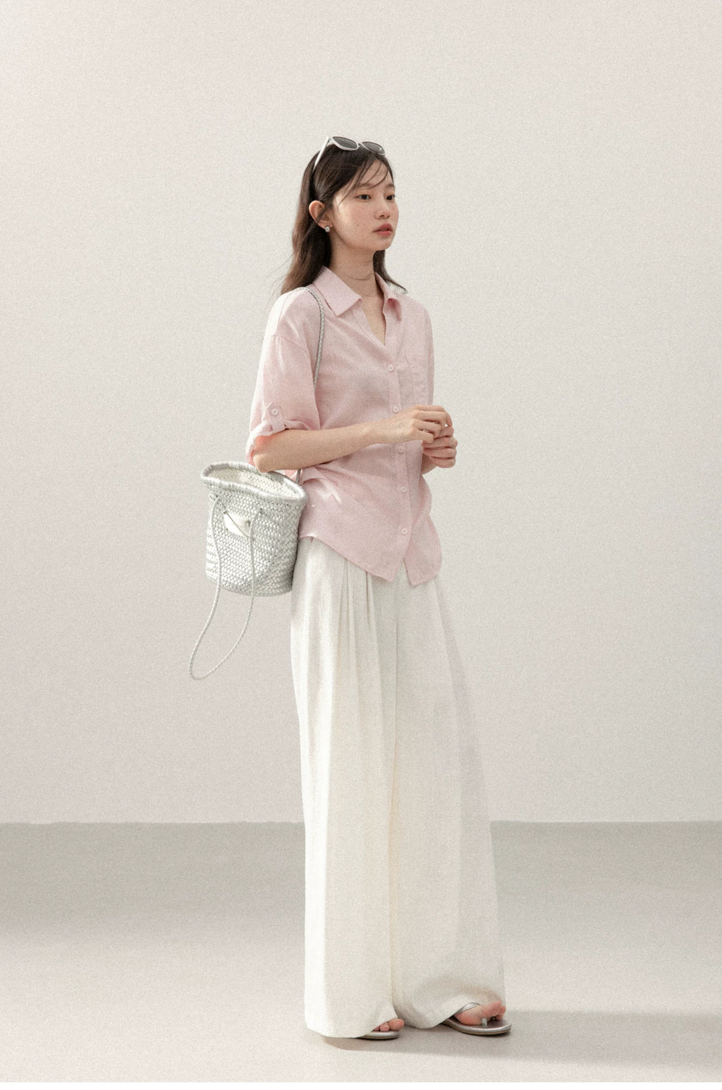 Cantonstory Temperament Lapel Medium Sleeve Shirt