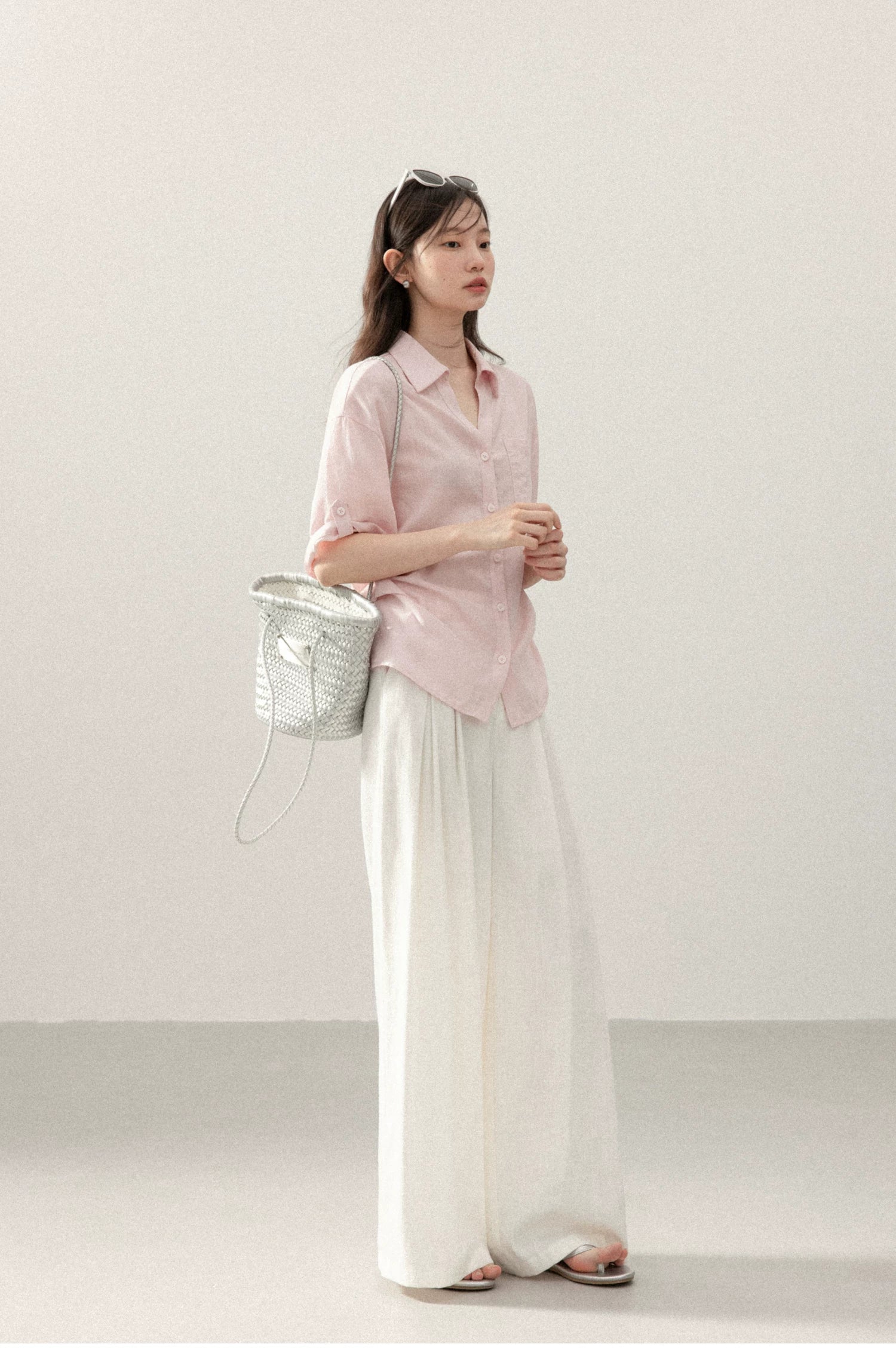 Cantonstory Temperament Lapel Medium Sleeve Shirt