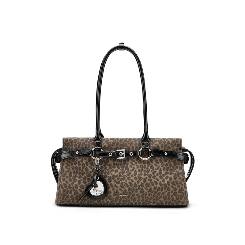 Mcmiko Vintage Leopard Print Shoulder Bag