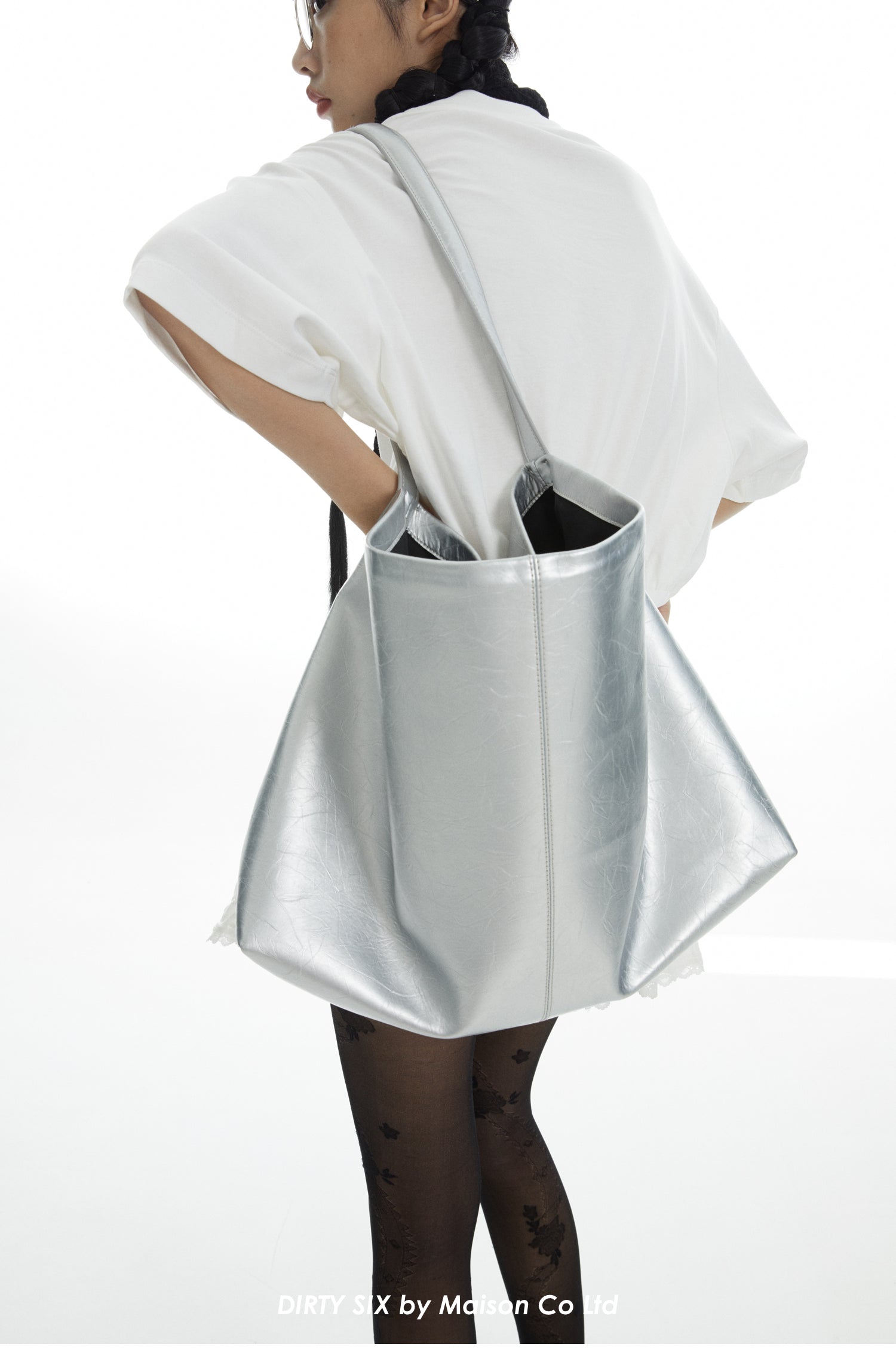 DirtySix Jill COW Split Leather big pocket cowhide soft oversize lazy wind messenger bag