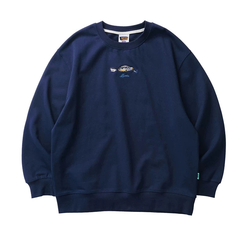 Battles Loose Casual Crew Neck Embroidered Sweater