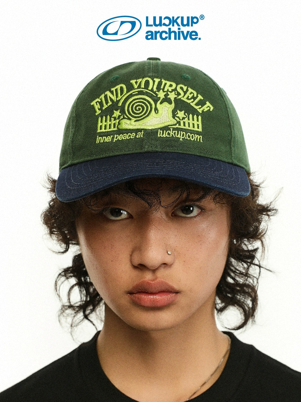 LUCKUP Snail Embroidery Color Matching Retro Baseball Cap