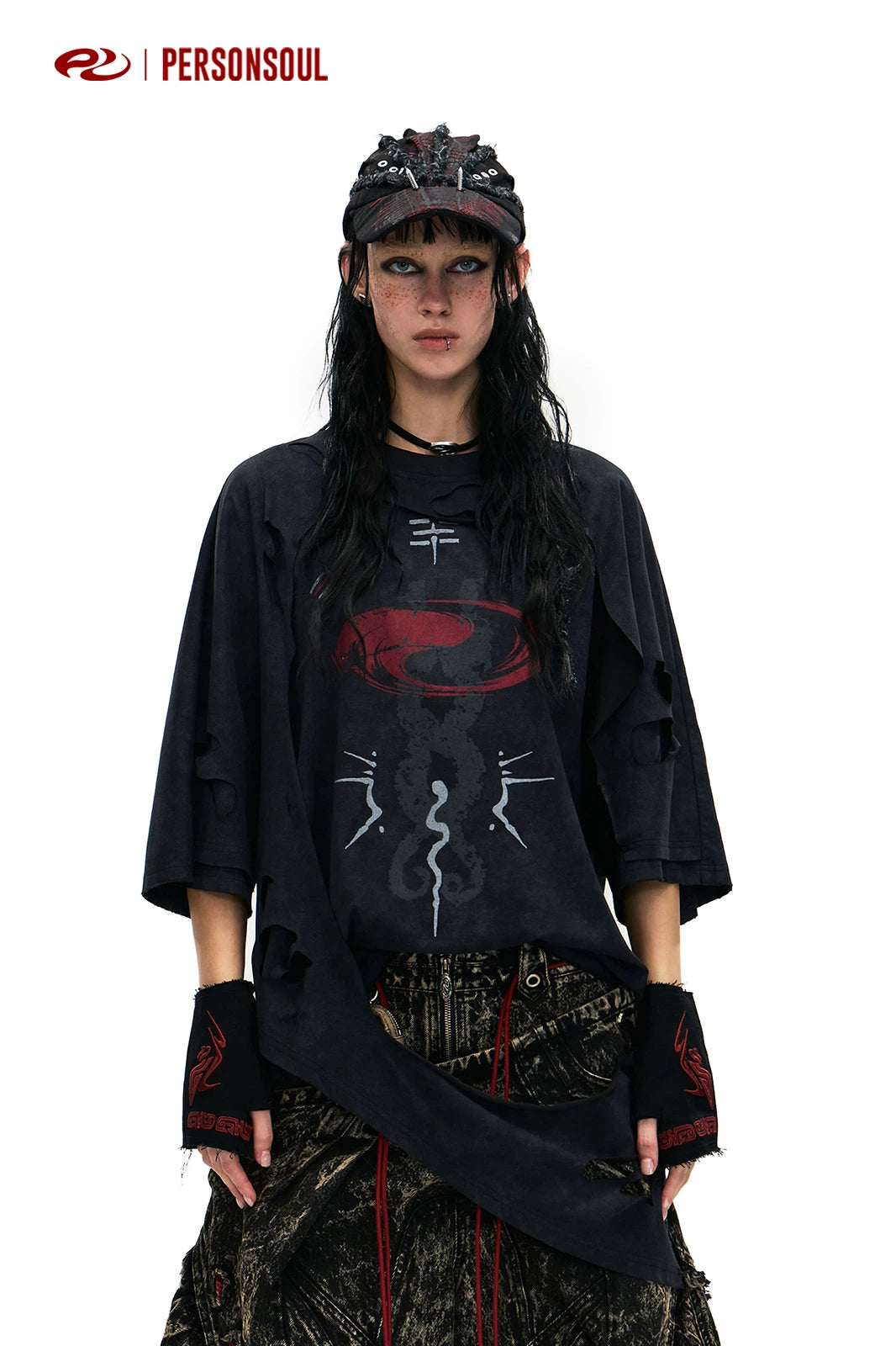 PERSONSOUL Irregular Breaking Loose Tee