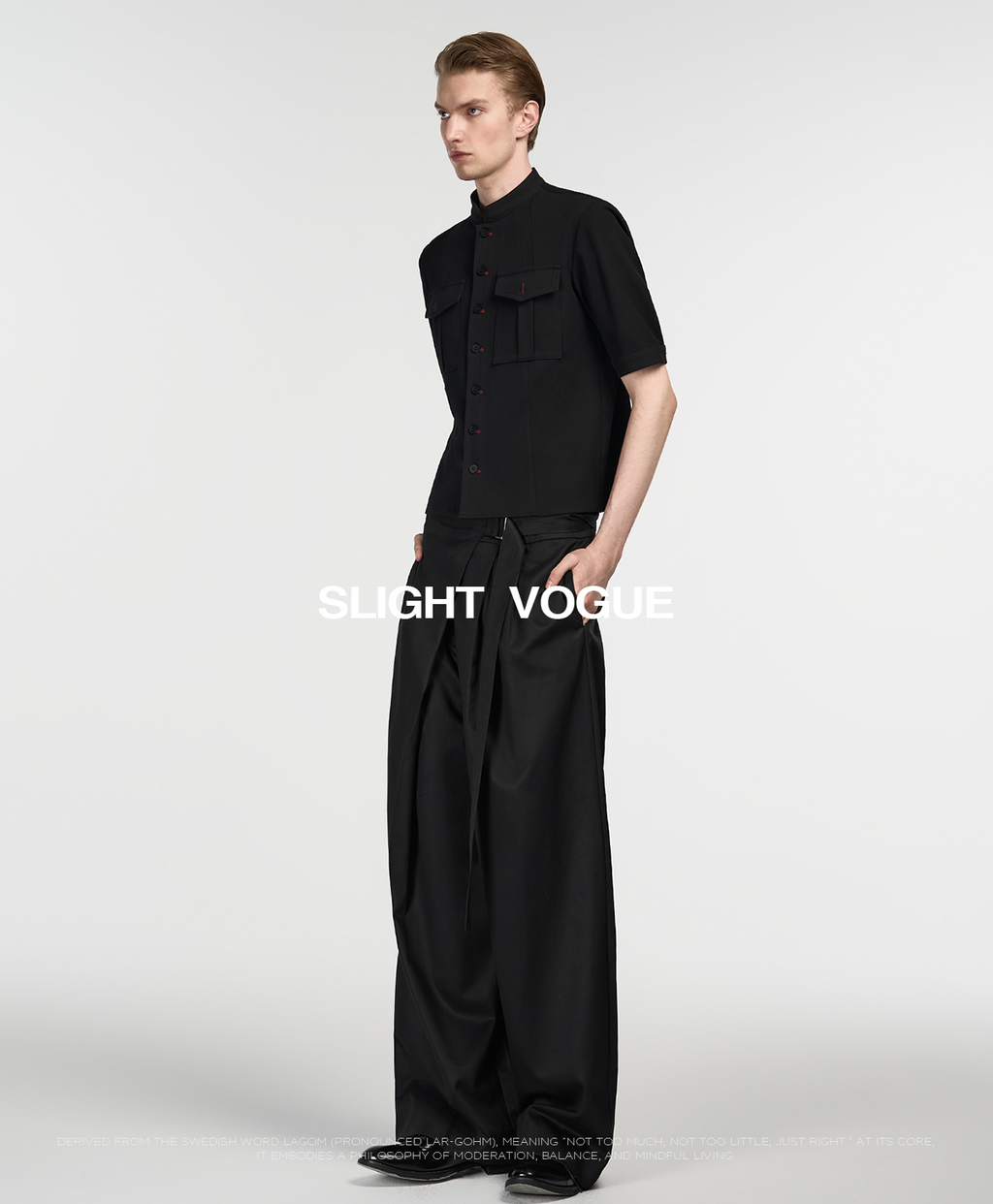 Slight Vogue Single Pleated Adjustable Waist Straight Pants