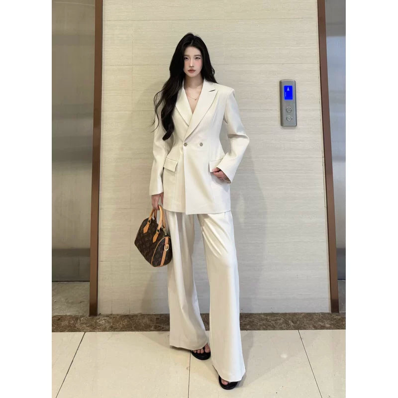 PANPANSTUDIO Minimal Medium and Long Suit Wide Leg Pants Set