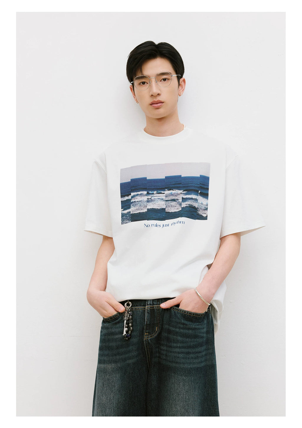 LR MADE Collage Sea View Pattern Casual Tee