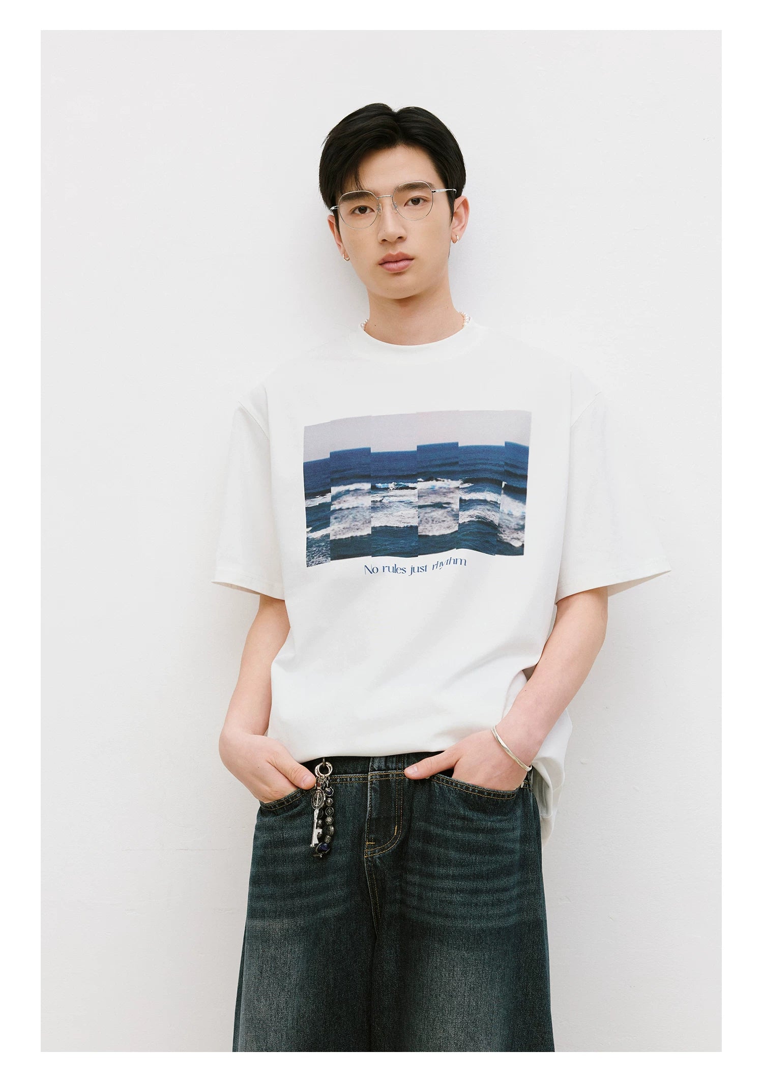 LR MADE Collage Sea View Pattern Casual Tee