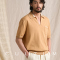 CULTUM Button-free Knitted Polo Shirt Short Sleeve