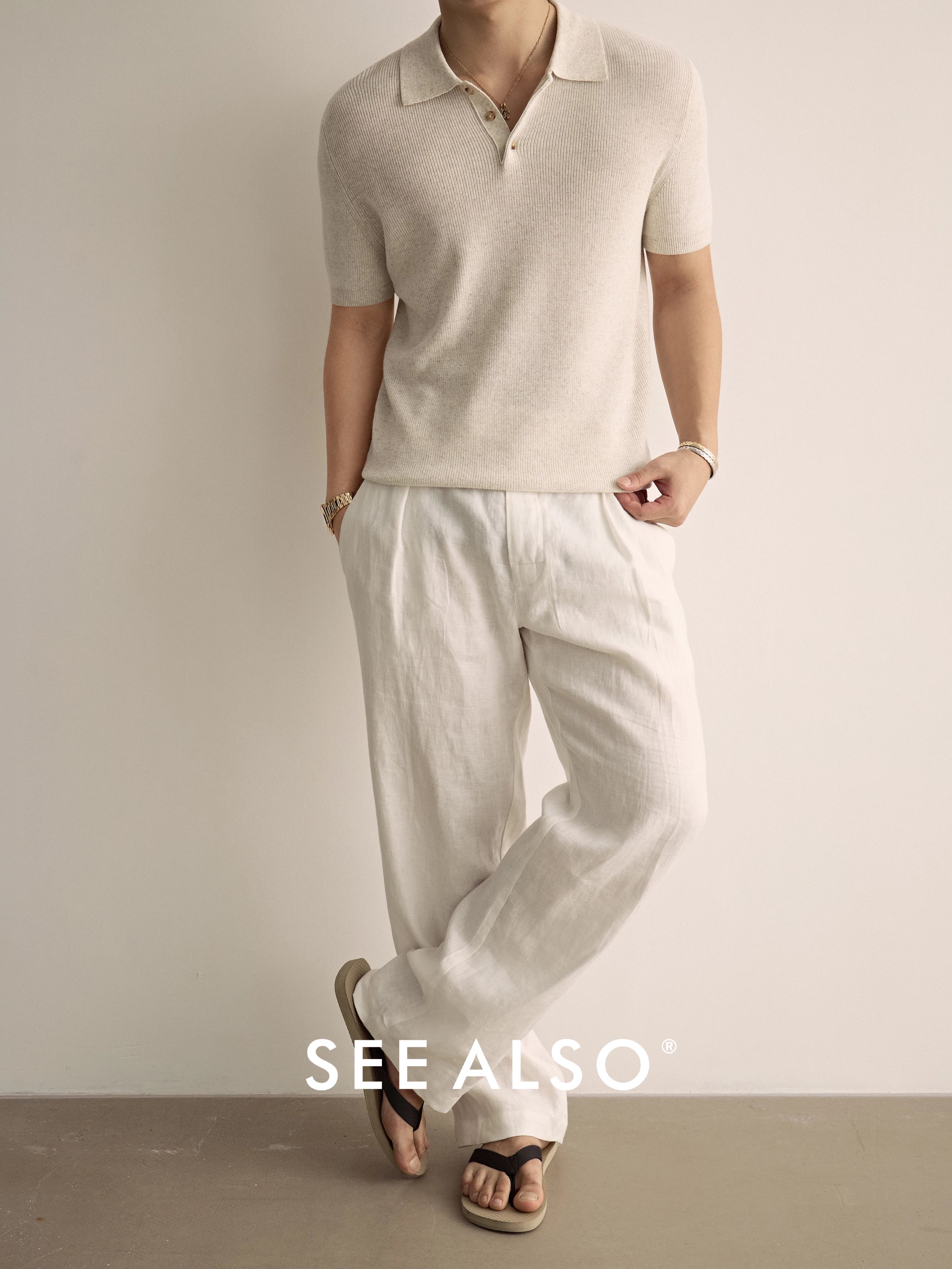 SEE ALSO Loose Cotton and Linen Knitted Polo Shirt