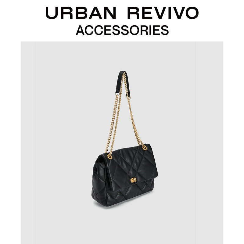 URBAN REVIVO Fashion Quilted Shoulder Messenger Bag