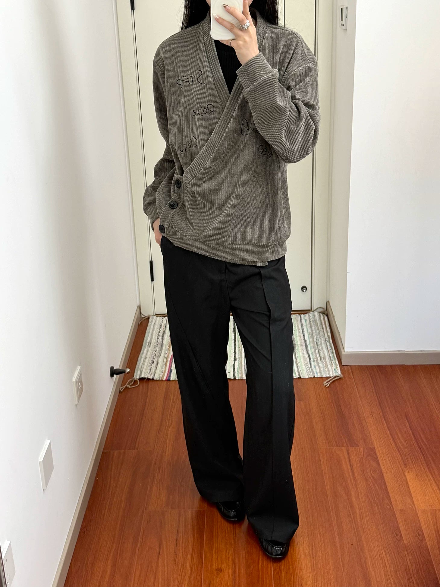 TZ Killer Striped Embroidered V-neck Loose