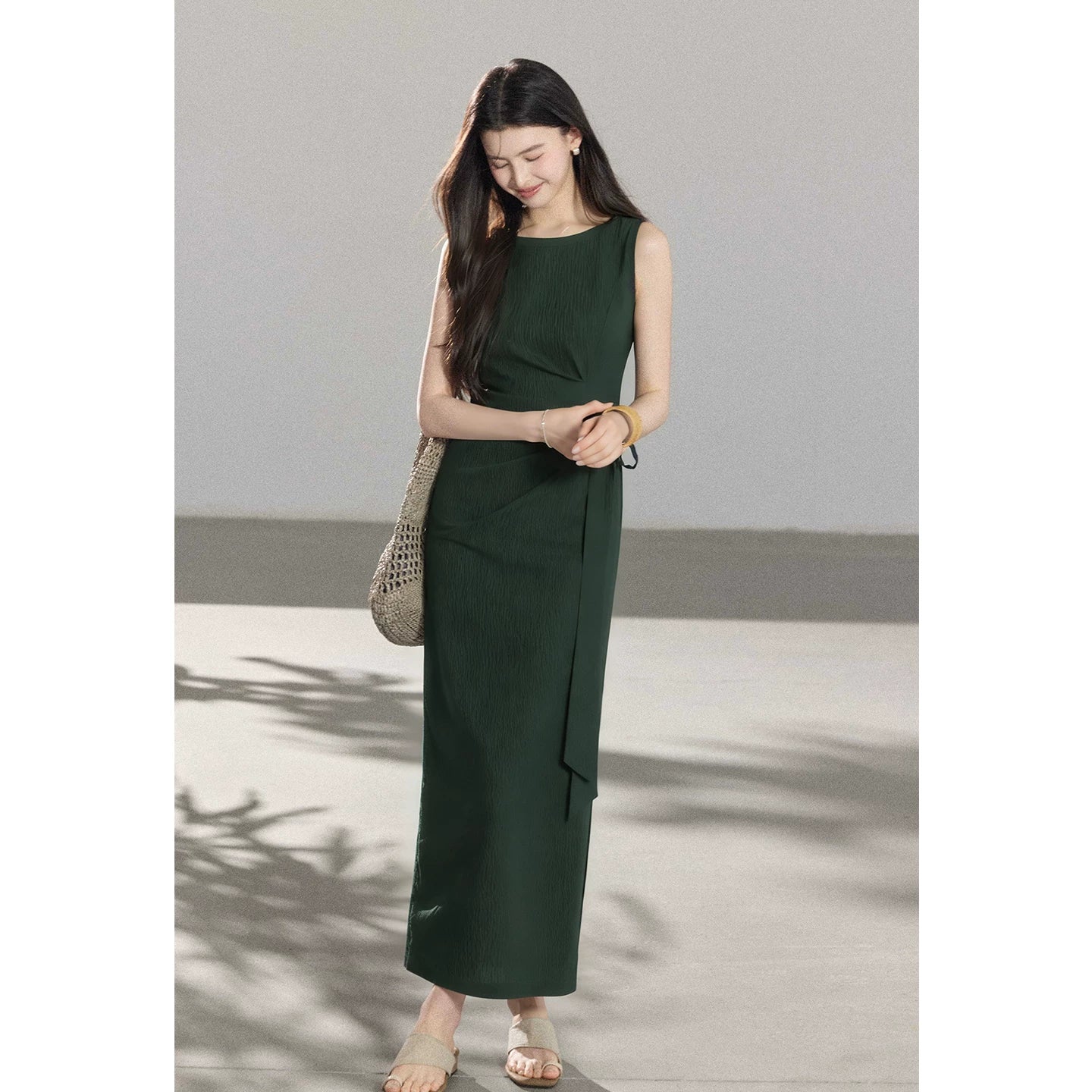 TYANG Temperament Waist Lace-up Dress