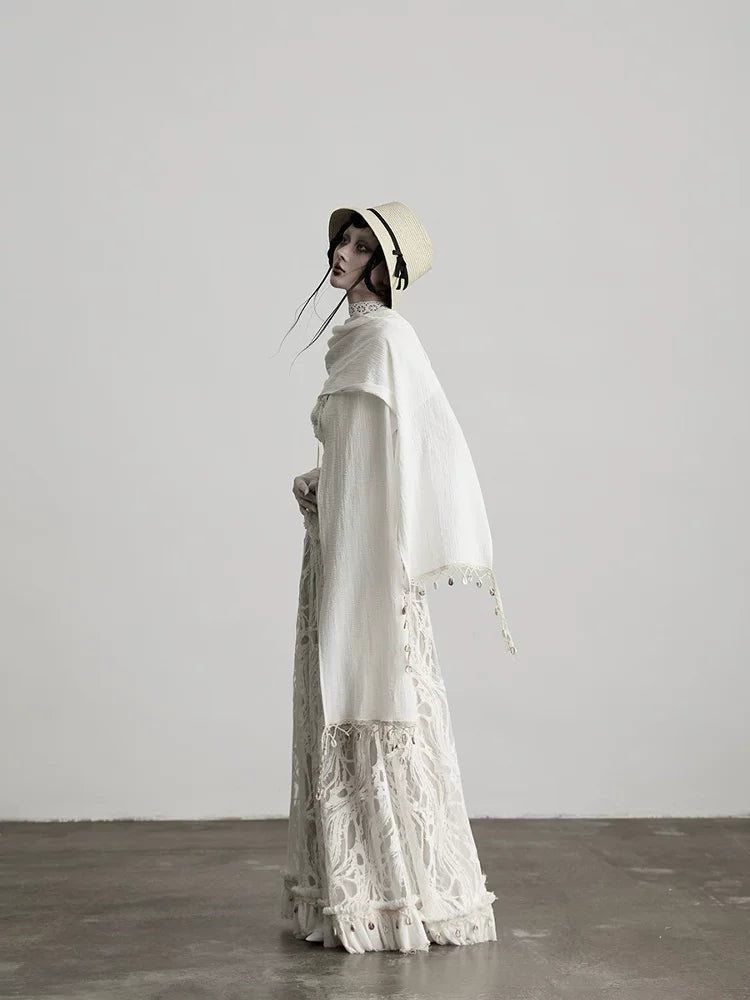 INDULGE Fringed Flower Mesh Skirt