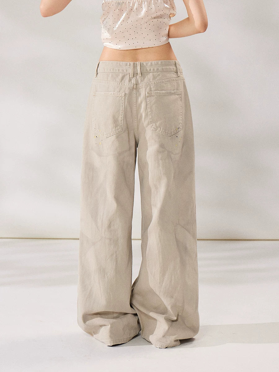 WITHMIN Made Old Ink Splashing Straight Jeans