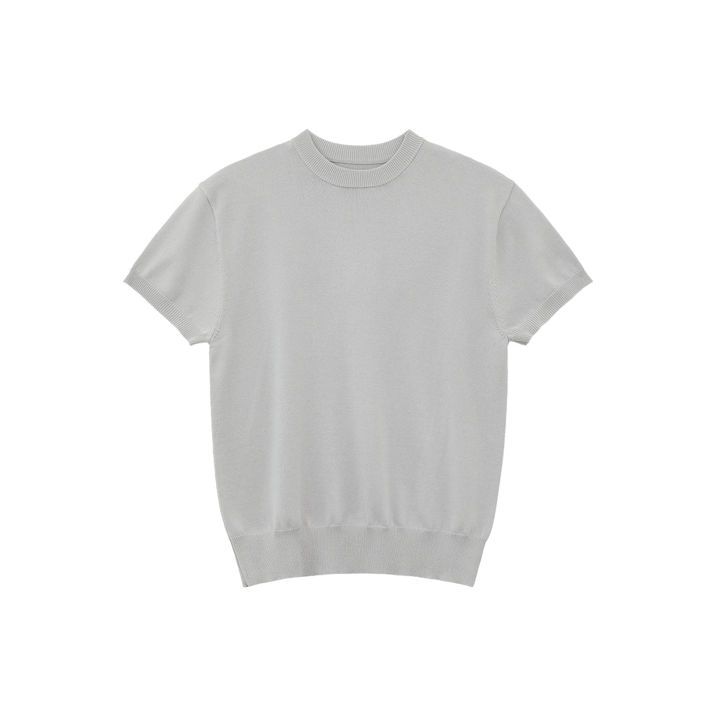TURNTIDE Ice Silk Slim Knit Small Neckline Tee