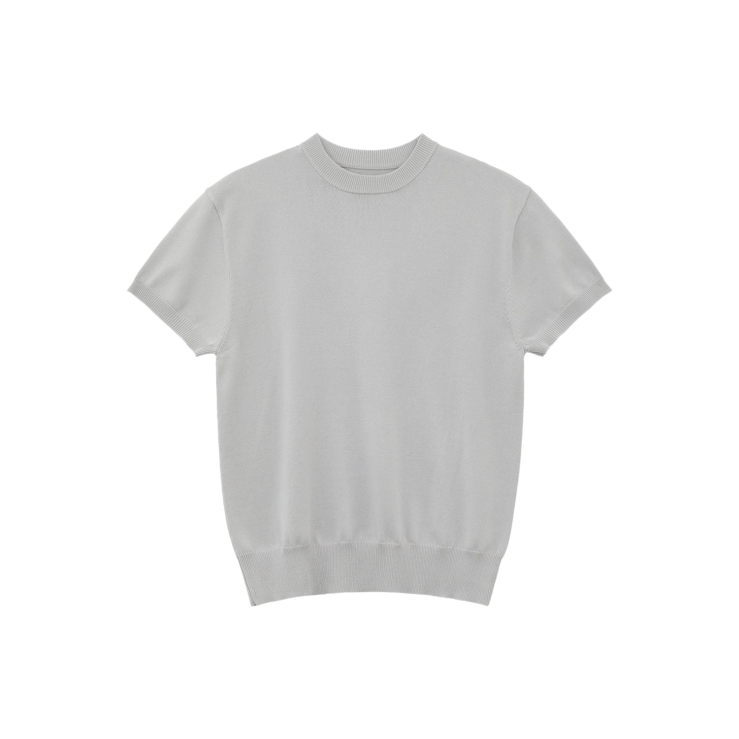 TURNTIDE Ice Silk Slim Knit Small Neckline Tee