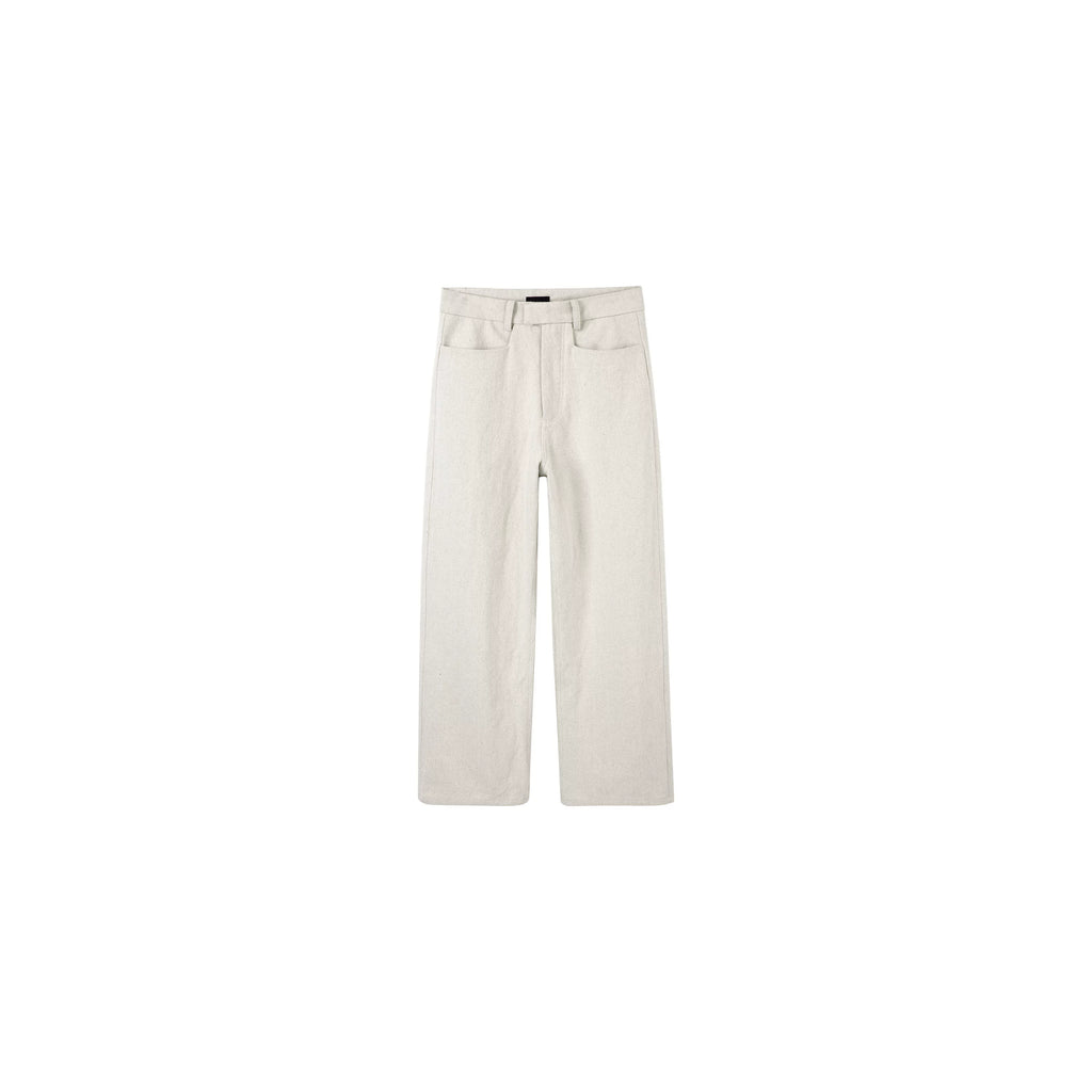 PLUS NO LOGO Linen Pants Loose Straight Trousers