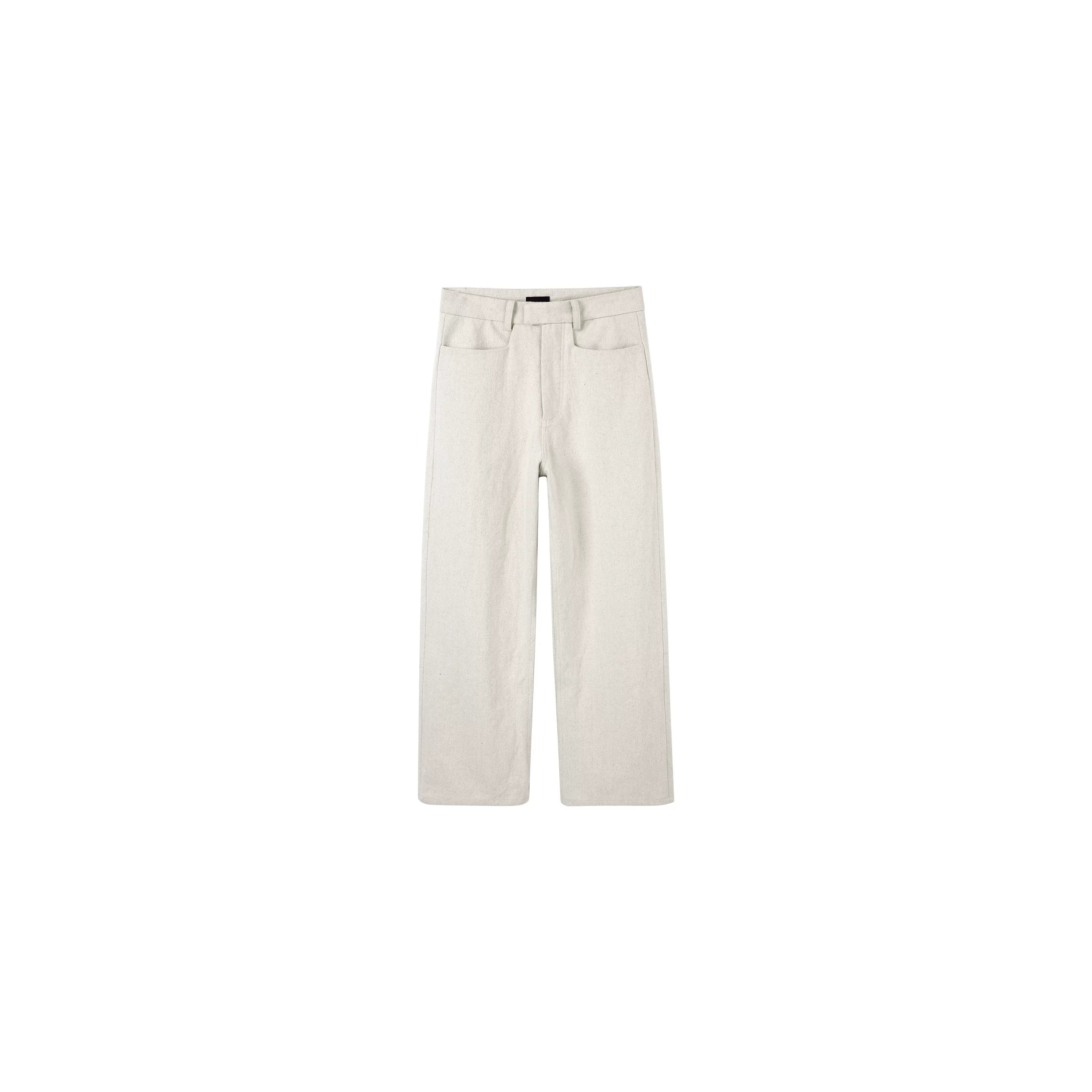 PLUS NO LOGO Linen Pants Loose Straight Trousers