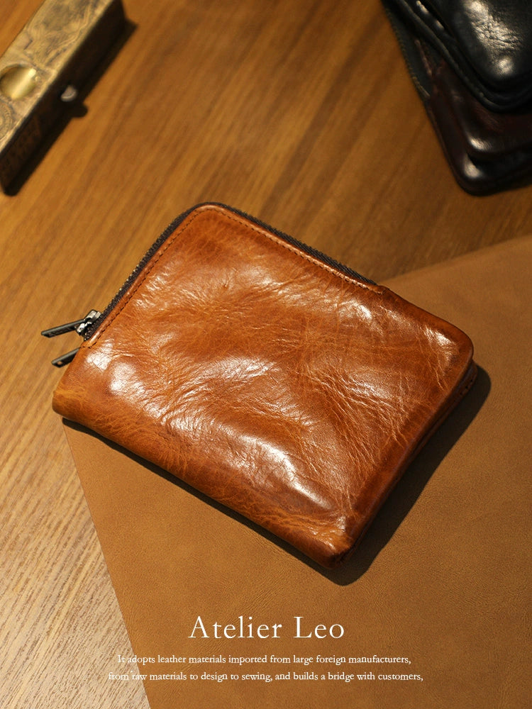 HALF WORK tanned leather wallet