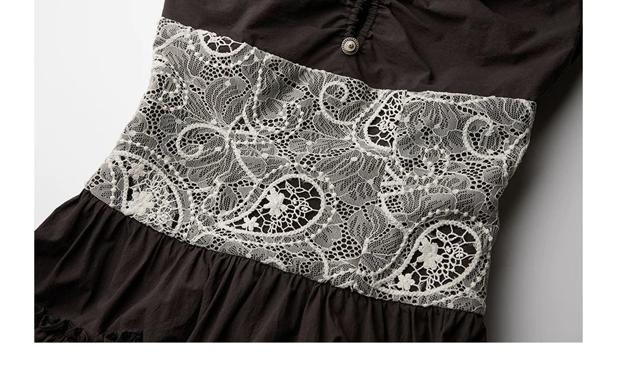 INDULGE Hollow Lace Waist Dress