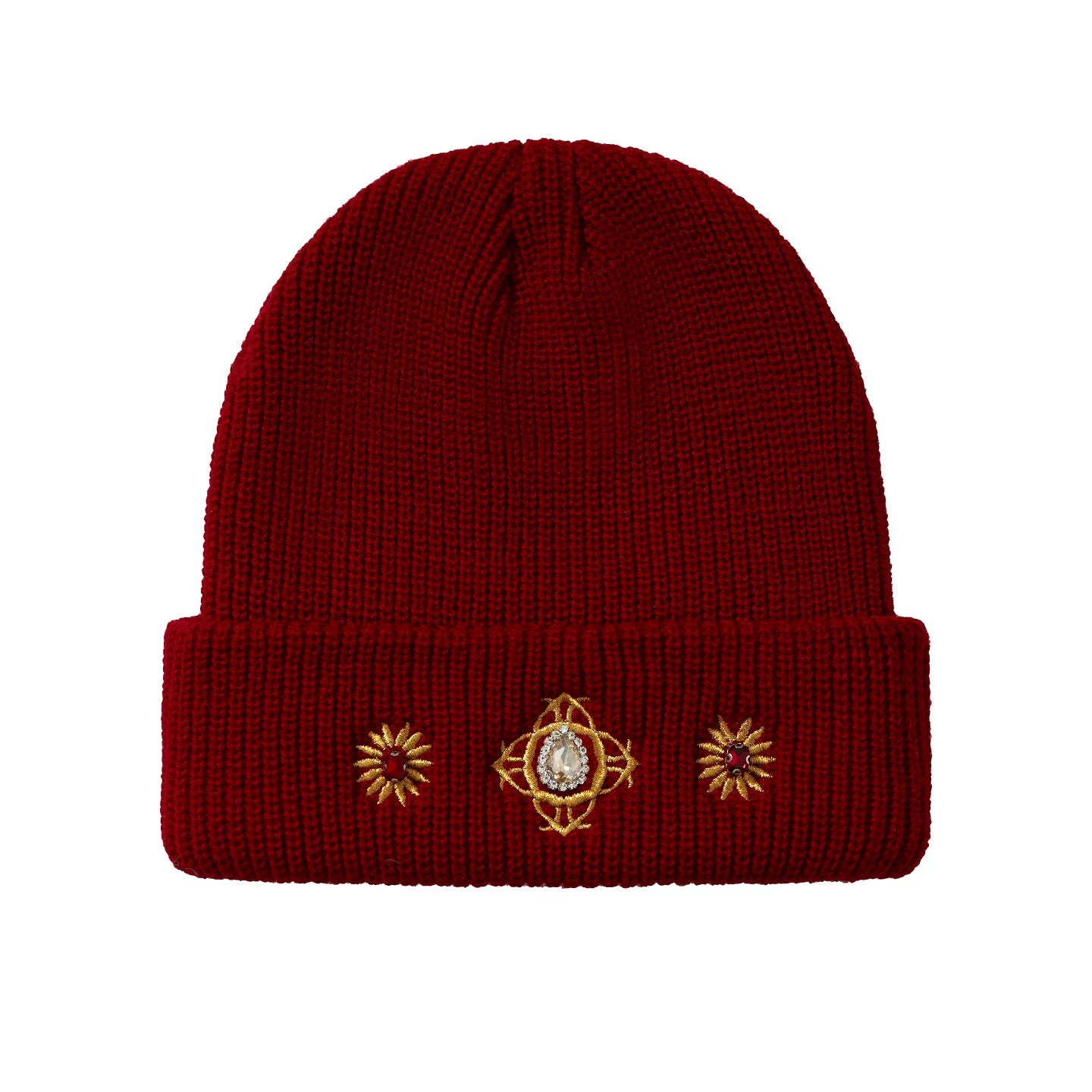 YADcrew Button Embellished Knitted Wool Cap