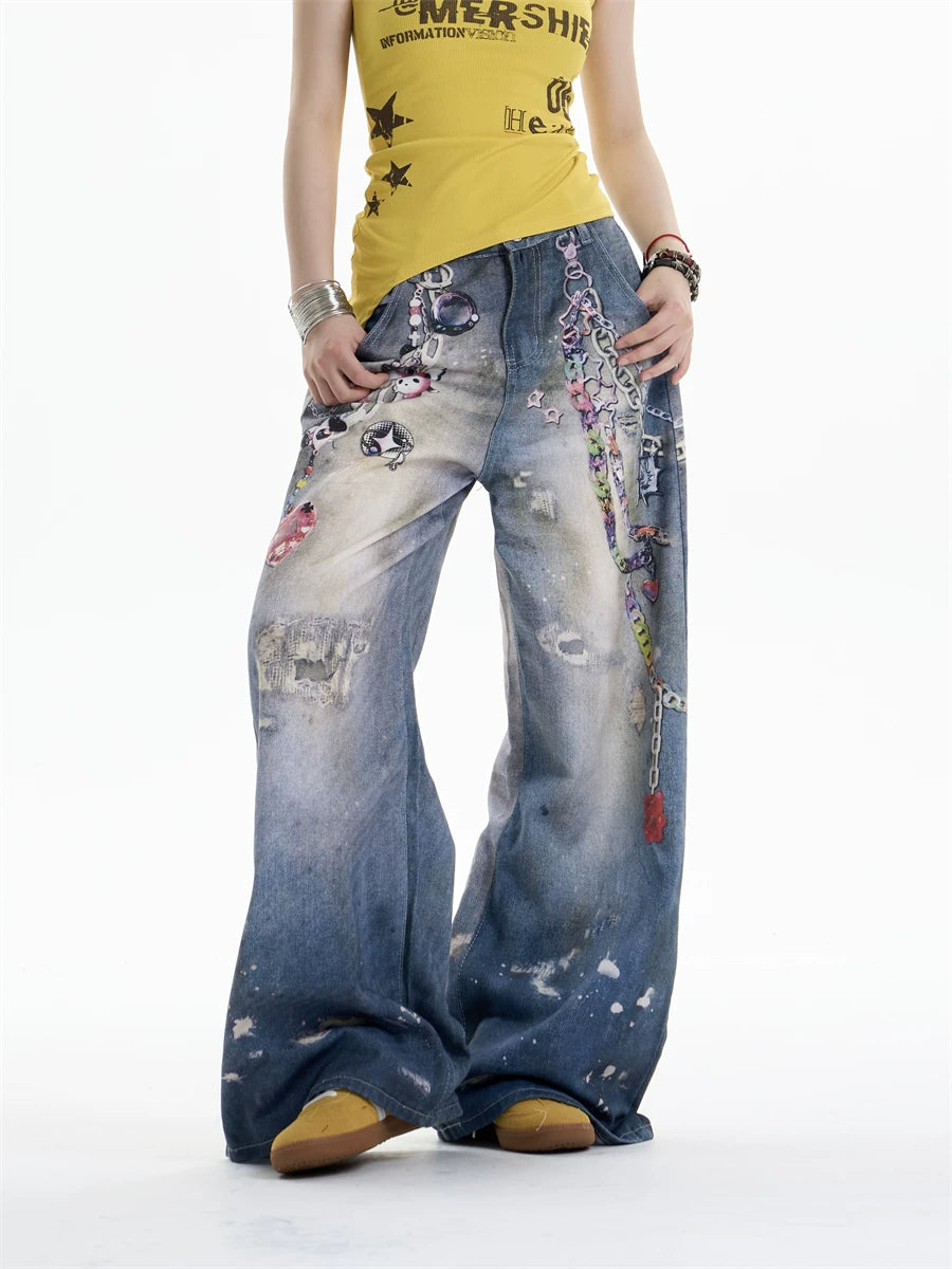 ONLPP Cartoon Chain Print Jeans