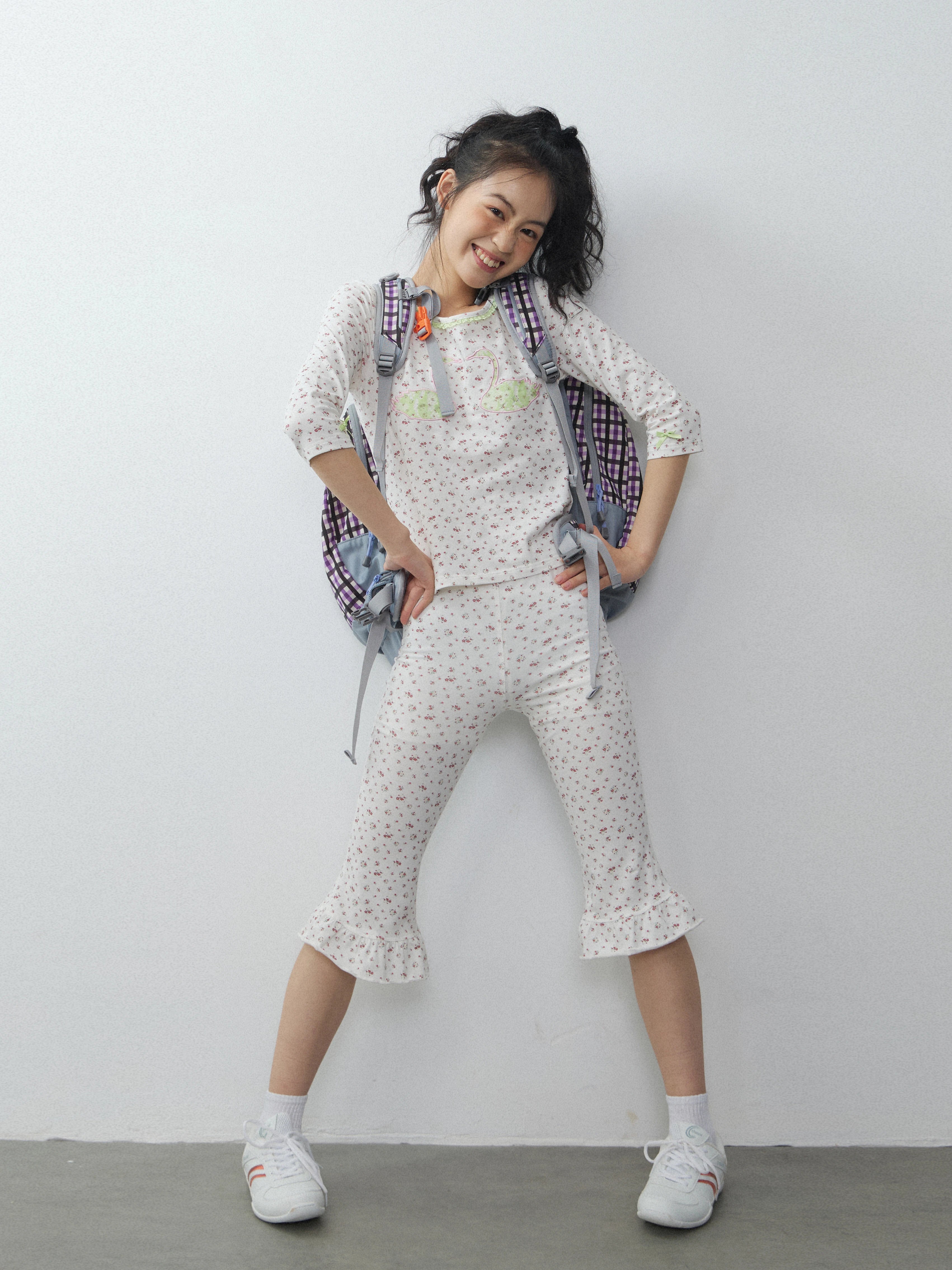 In Two Twos Lace Slim Floral Flared Trousers