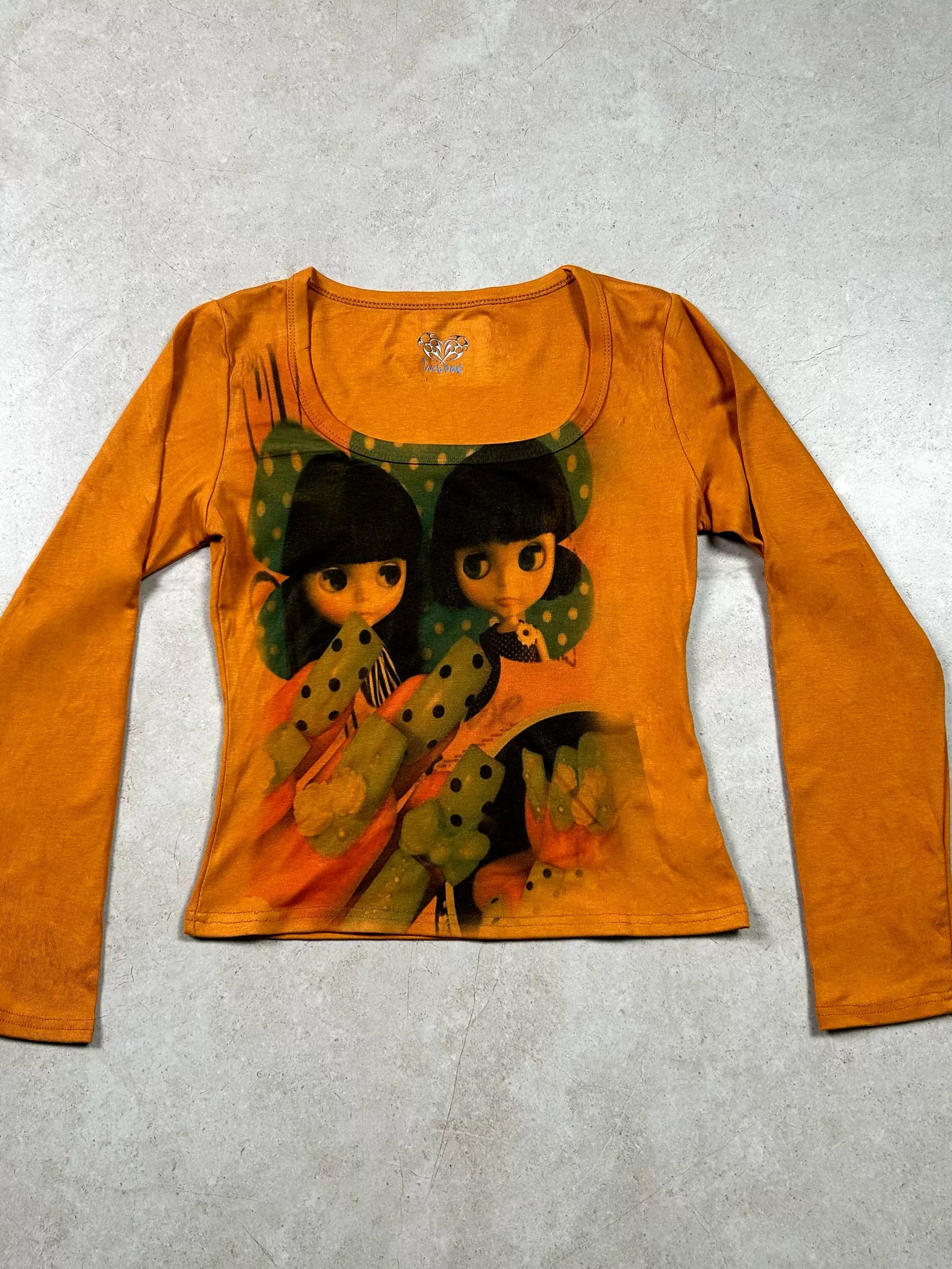 WEBBAR Splicing Wide Neckline Slim Sleeve