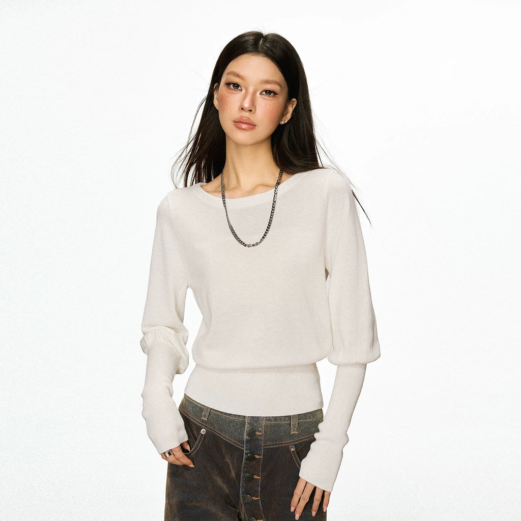 Cherry Melody | Vintage Loose Fit Wool-Blend Knit Sweater
